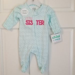 3/$12 "Little Sister" sleep & play bodysuit